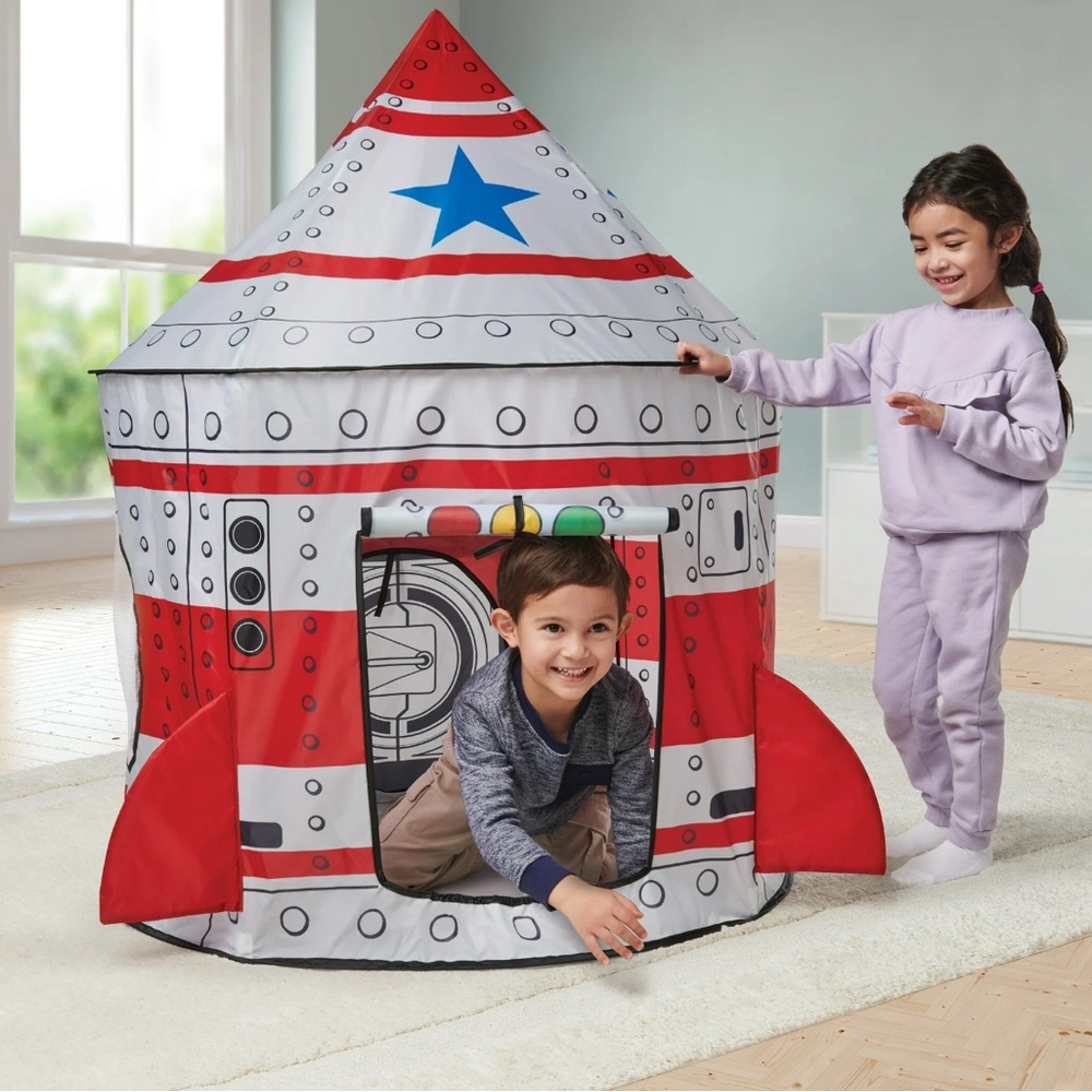 Kids Tent Rocket Spaceship,Foldable Space Theme Kid Play Tent for Child